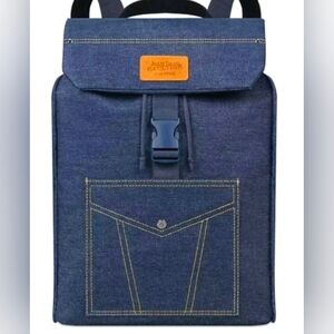 Stylish Blue Jean Back Pack And Toiletry Bag